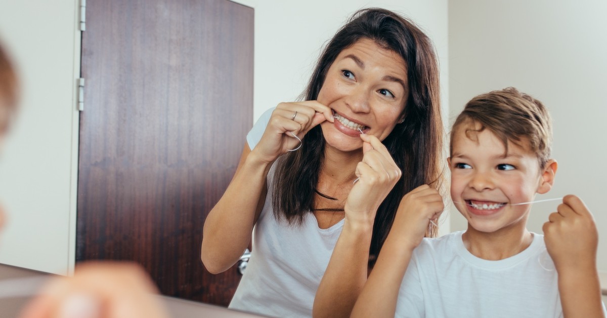 Flossing your teeth