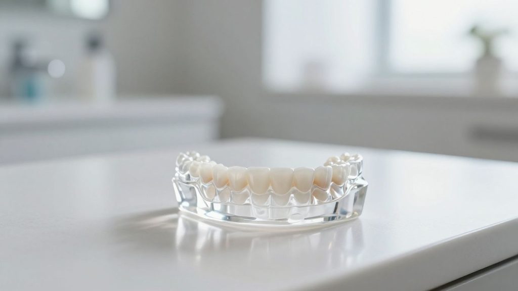 Retainer beside a freshly straightened smile